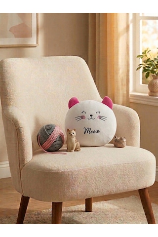 5'li 30 Cm Peluş Yastık Desenli Yastık Kedi Yastık Peluş Kedi Oyuncak