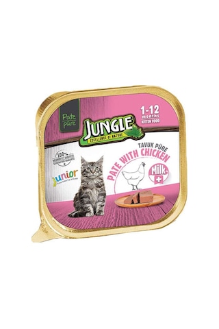 Jungle Junior Tavuklu ve Sütlü Pate Yavru Kedi Yaş Maması 100 G