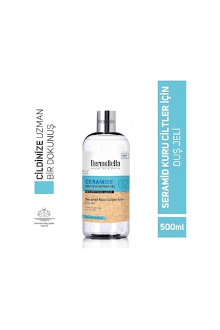 Dermo Bella Ceramide Kuru Ciltler İçin Nemlendirici ve Besleyici Duş Jeli 500 ML