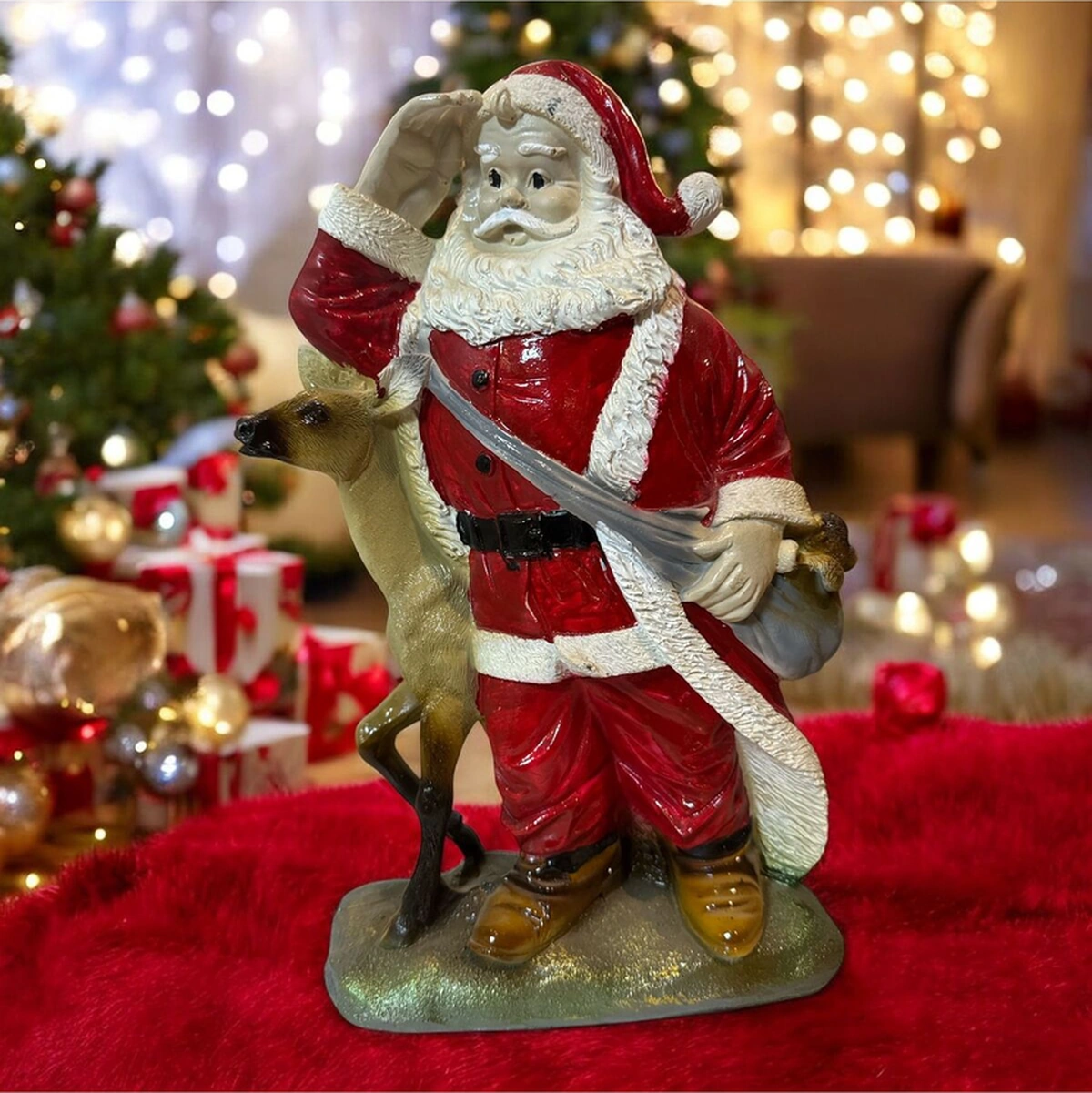 Dekoratif Polyester Tekli Noel Baba Biblo .