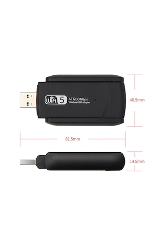 Winex Wifi5 AC1300Mbps 2.4G+5G Wifi Dongle USB 3.0 Adaptör