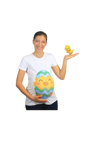Mummy's Baby Hamile Tişört Civciv Beyaz 7877