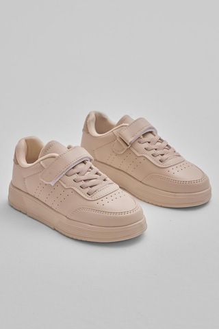 Faylon Hafif Taban Bağcıklı Çocuk Unisex Bej Günlük Spor Ayakkabı Tbprf010 Bej