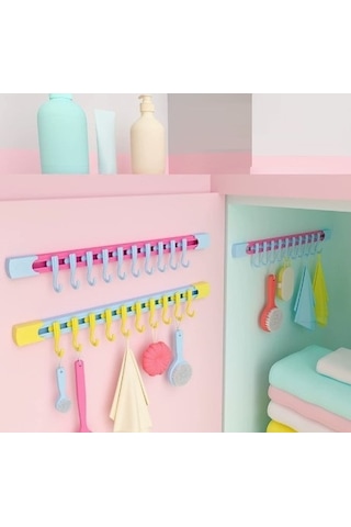 10 Kancalı Raylı Mutfak Ve Banyo Düzenleyici Askı 30 Cm Belirtilmemiş
