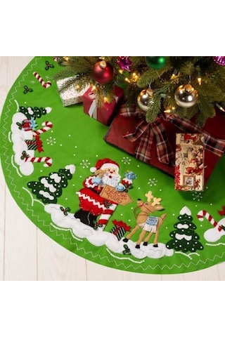 Folkart, Bu Şekilde Kuzey Kutbu, Keçe Aplike 43" Ağaç Etek Kiti, Kendin Yap Sanatları Ve El Sanatları İçin Mükemmel, 89744e