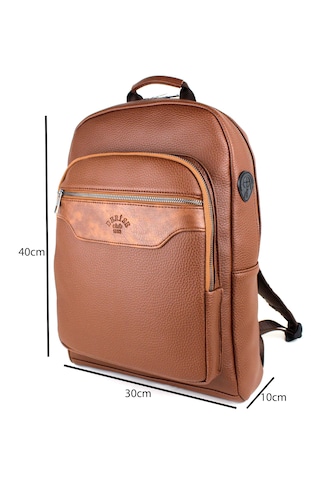 Unisex Taba Laptop Bölmeli Okul Evrak Ve Sırt Çantası Taba
