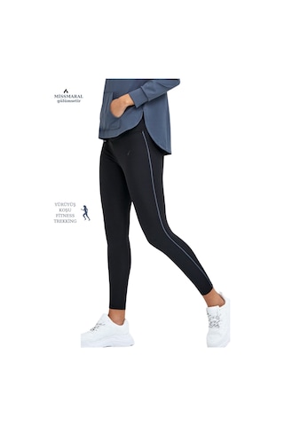 Kadın Eşofman Takım Antrasit/siyah Spor Tunik & Slim Fit Tayt Sports And Casual Tracksuit 3066 Antrasit / Siyah