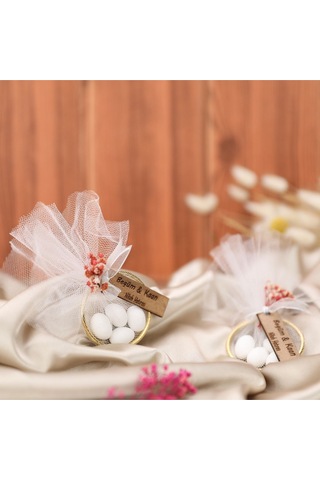 Söz, Nişan, Düğün İçin 10 Lu Nikah Şekerli Halka Hediye Seti