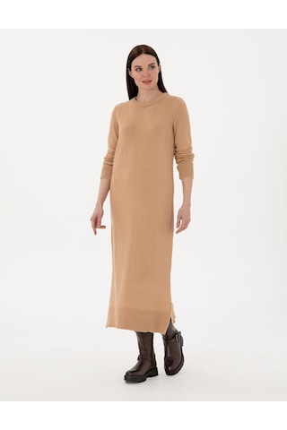 Pierre Cardin Kadın Bej Melanj Elbise Triko 50300115-vr156 Bej Melanj