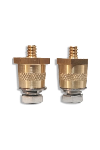 Yuntech01 M6 Gümüş Sarı Bakır Akü Bağlantı Ucu, Araç Aküsü İlişkilendirme Terminaleği 8mm İç/dış Çap, Somunlu