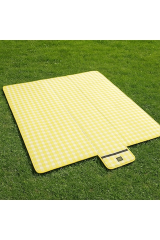 Pinterest Piknik Örtüsü 200x150 Cm Su Geçirmez Çift Katlı Kamp Ve Plaj Örtüsü Sarı
