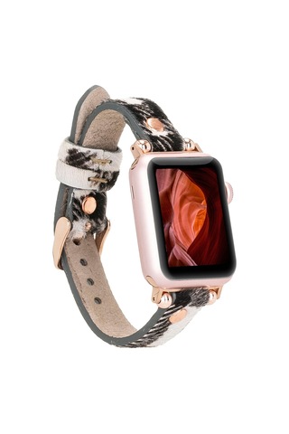 Bloomband Signature Wild Zebra Leather Apple Uyumlu Watch Band - 44/45/46/49mm