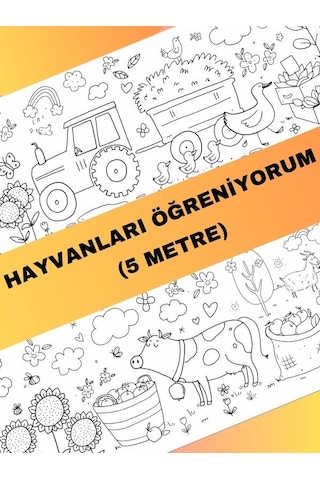 Hayvanları Öğreniyorum Boyama Kağıdı Çiftlik Hayvanları 5 Metr