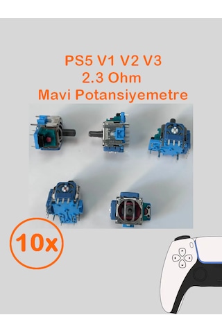 10 Adet Ps5 Analog Motoru Tüm Kollar İle Uyumlu Mavi 2.3k Ohm