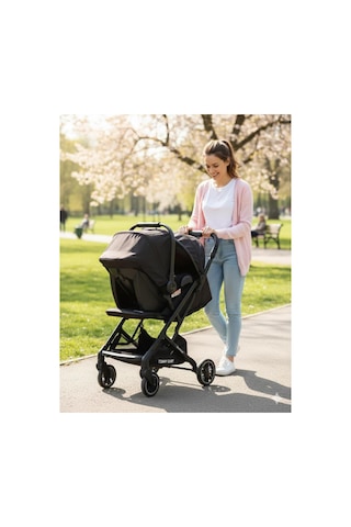 Tommybaby Quantum Kabin Travel Bebek Arabası Kabin Boy Bebek Arabası Pedli Katlanabilir Yağmurluk Hediye