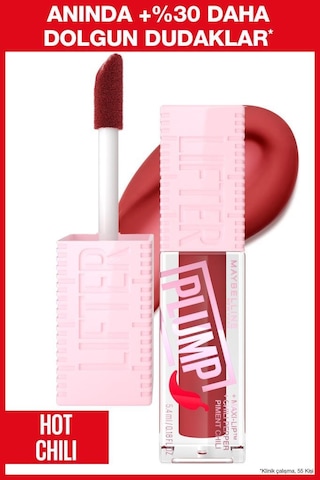 Maybelline New York Lifter Plump Dudak Parlatıcısı 006 Hot Chili + Mini Lash Maskara