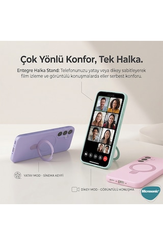 Microsonic Tecno Spark Slim 5g Kılıf Aura Stant Magsafe Pembe -
