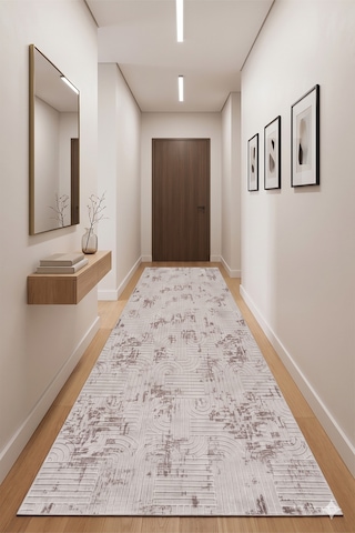 Kaymaz Taban Modern Desen Halı Yolluk Leke Tutmaz Kolay Temizlenir Koridor Salon Yatak Mutfak Odası Kahve