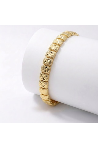 Premium Şık Ve Parlak Stella 24k Gold Kaplama 8 Mm Kadın Bijuteri Bileklik 3183kbv5d1 18cm Altın