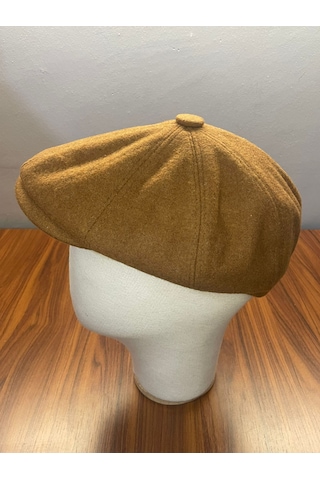 Hamze Peaky Blinders İngiliz Vintage Model Kışlık Kaşe Kasket Şapka Camel