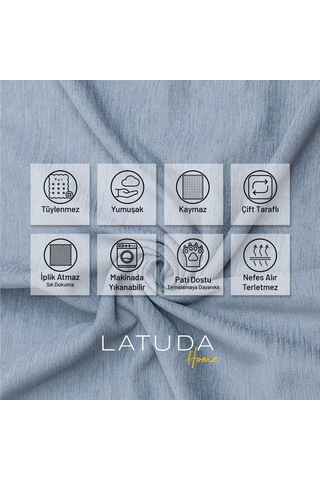 Kaymaz Koltuk Örtüsü Çift Taraflı Mikrofiber Şönil 175x350 Cm Xl- Gri Kedi Köpek Ve Çocuk Dostu Gri