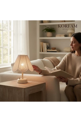 Rosalinda Modeli - Beyaz Çiçek Şeklinde Kablosuz Pilli Masa & Gece Lambası Çok Renkli