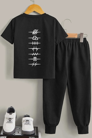 Uyguntarz Çocuk Ninja Akatsuki Alt - Üst Eşofman Takımı Siyah