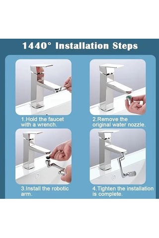 Jms1440 Döndürme Musluk Püskürtme Kafası Havalandırıcı Fıskiye Memesi Mutfak Musluk Dual Mode Gümüş