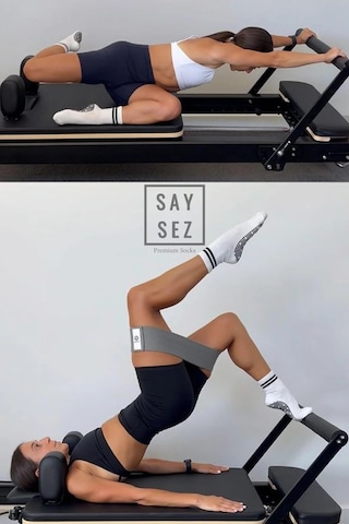 Saysez Bambu Kadın Kaydırmaz Taban Silikon Baskı Pilates Yoga Fitness Bale Dans Aktivite Tenis Çorabı 3'lü Lacivert