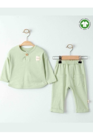 Bebek Organik Eşofman Takım-15483 Mint