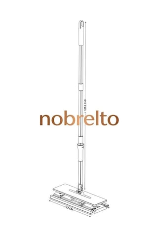 Nobrelto Click Mop 32 Cm Büyük Boy - Kendinden Sıkıştırmalı Pratik Yer Silme Mopu