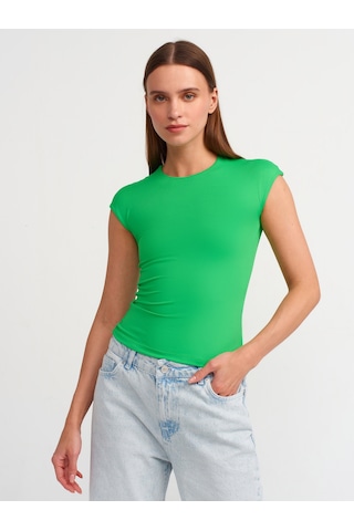 Dilvin Poliamid T-shirt Yeşil