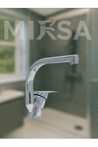 Balıksırtı Borulu Banyo Lavabo Bataryası, Musluğu, Çeşmesi Çift Su Girişli Krom