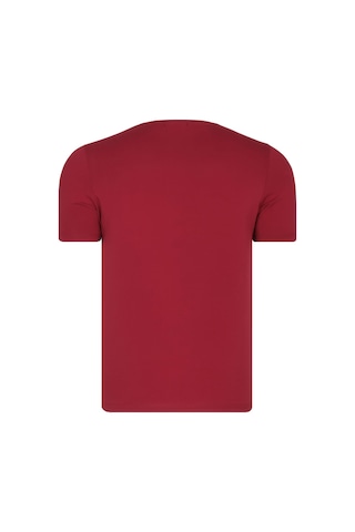 T8569 Dewberry Bisiklet Yaka Erkek T-shırt-düz Bordo