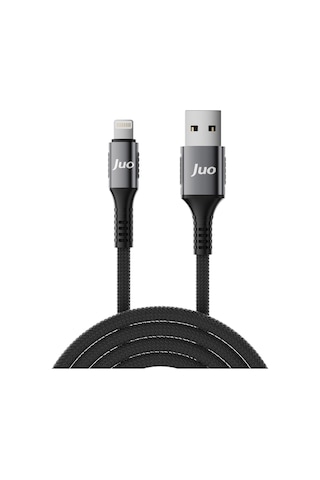 Juo JCBK122-B 12w 2.4a Usb-a To Lightning Apple Uyumlu iPhone iPad Örgülü Hızlı Şarj Ve Data Kablosu 2 M