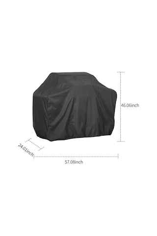 Padalink Barbekü Mangal Örtüsü 210d Oxford Kumaş Siyah Su Geçirmez Çekmeceli 145x61x117cm