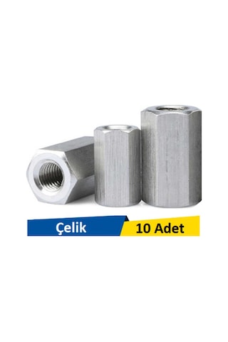 M10x40 Metrik Uzatma Somun Paket 10 Adet