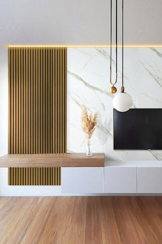 Mdf Ahşap Akustik Duvar Paneli 60x275 Cm - Gold Pvc 60x275