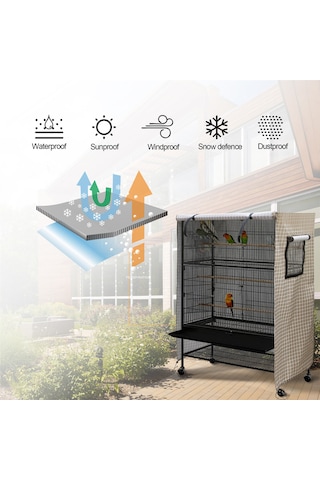 Kuş Kafesi Kapağı Hava Tasarımı Ayarlanabilir Kenar Yüksek Kalite Malzemeler Evrensel Boyut Kuşları Kötü Hava Koşullarından Korur