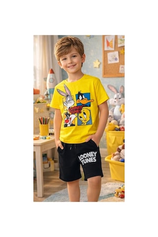 Kidsmadamiko Erkek Çocuk %95 Pamuklu Pamuk-elastan Takım - 1. Sari