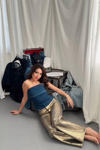 Alemdarshop Gold Altın Varaklı Jeans Pantolon Çok Renkli