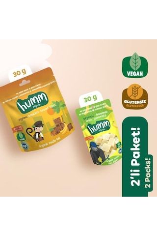 Organik Glutensiz Vegan Muzlu Atıştırmalık Paketi - 2 Adet 2 Çeşit 60 G
