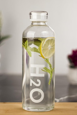 H2o Borosilikat Cam Matara Vakum Kapaklı Su Şişesi Suluk Beyaz 1000 Ml Çok Renkli