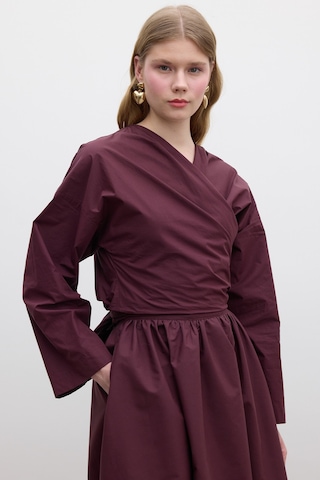 Manuka Kimono Tarz Premıum Gömlek Bordo Bordo