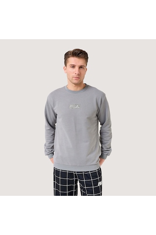 Gri Fila Erkek Bisiklet Yaka Sweatshirt Deva Fam0570 Gri