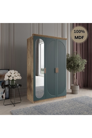 Soho 3 Kapak Mdf Gardırop Yeşil