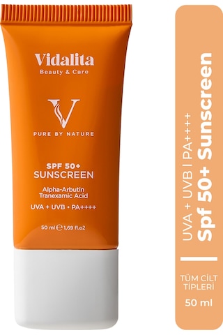 Vidalita Beauty & Care Alpha-Arbutin & Tranexamic Acid Güneş Koruyucu Krem SPF50+ 50 ML