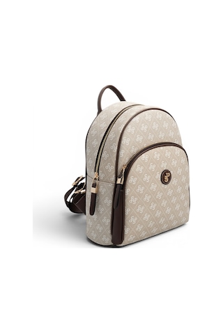 Silver Polo Sp1062 Kadın Sırt Çantası Monogram Taş-kahve