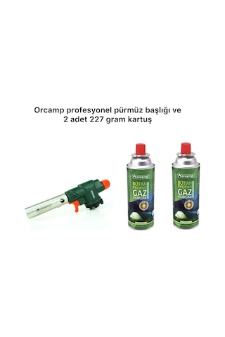 Orcamp Profesyonel Pürmüz Başlığı Ve 2 Adet 227 Gram Kartuş Çok Renkli