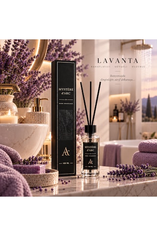 Premium Oda Kokusu Bambu Çubuklu Beyaz Şişe 100 Ml Lavanta